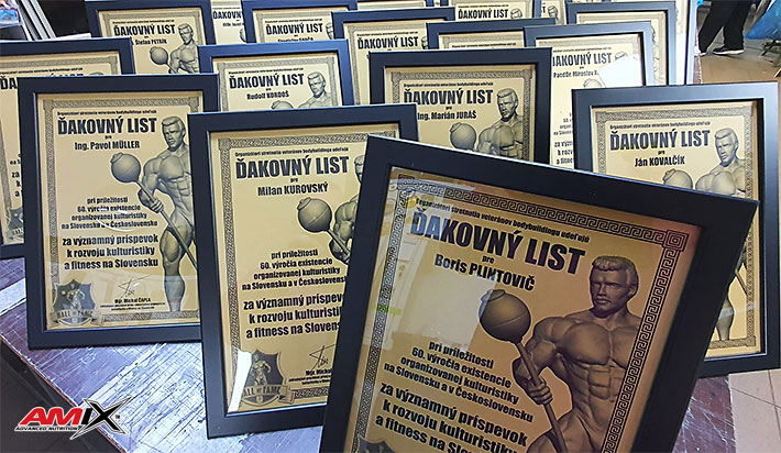 Ďakovný list Sieň slávy kultristiky a fitness na Slovensku